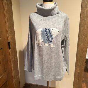 J. Jill Polar Bear Cowl neck pullover sweater- Large